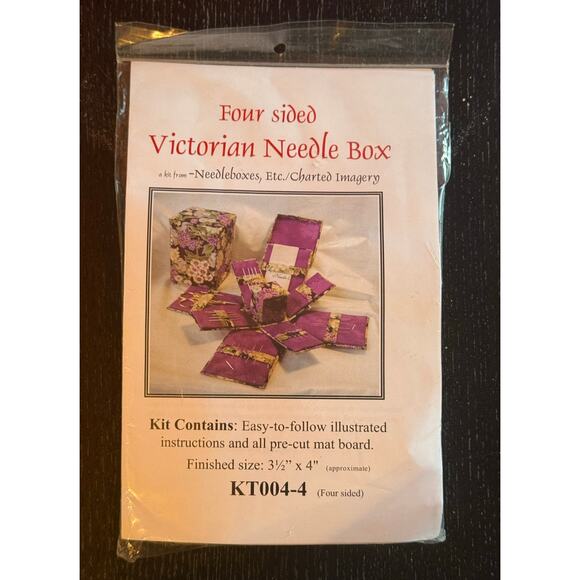 Lot of 2 Charted Imagery Victorian Needle Box Kits KT004 KT005 Sewing Quilting - Picture 2 of 4